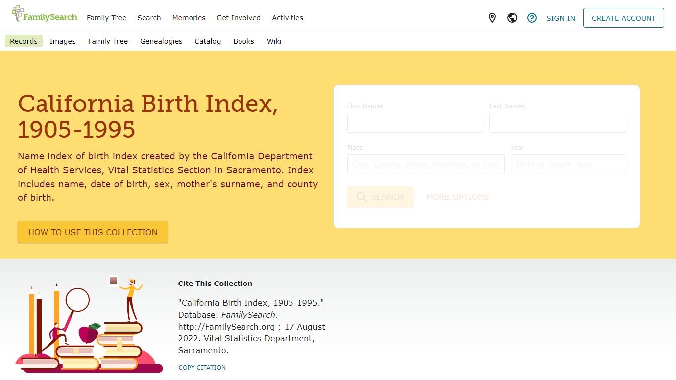 California Birth Index, 1905-1995 • FamilySearch